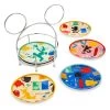 Disney Mickey Mouse And Friends Tidbit Plates With Caddy Set