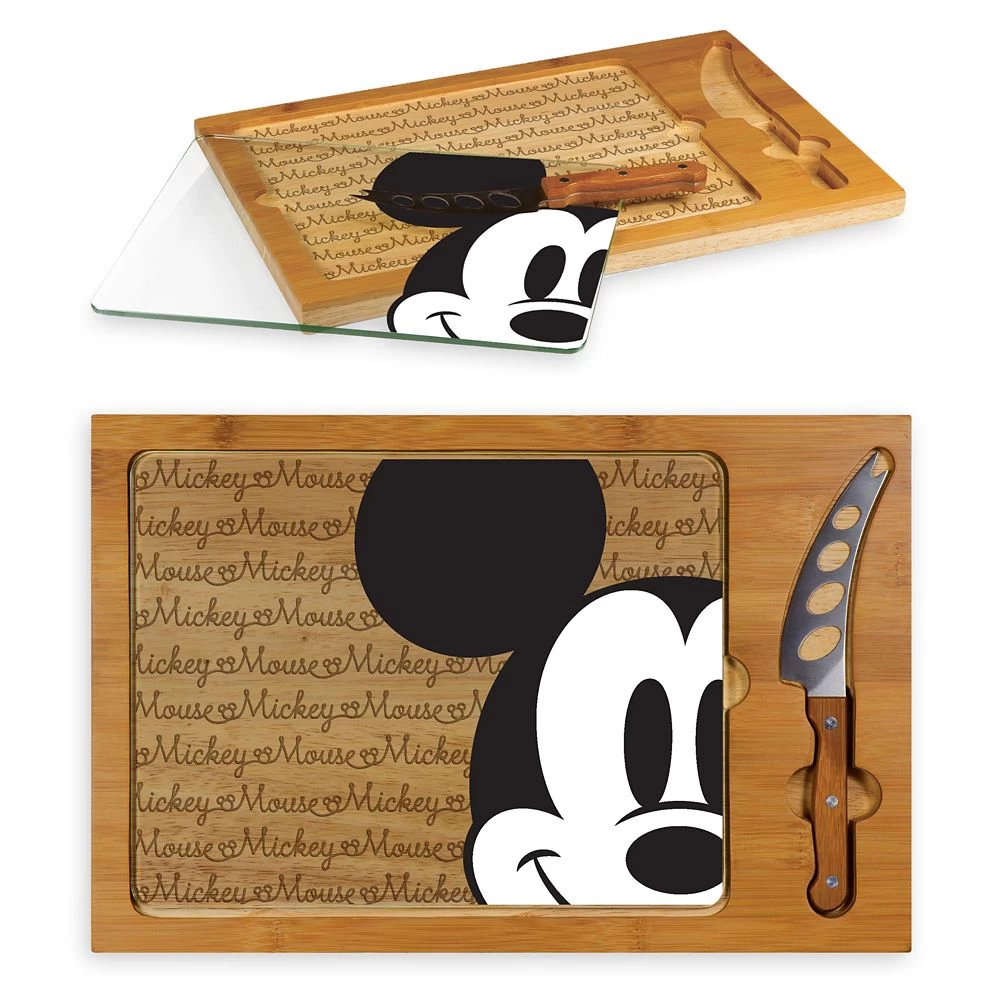 Disney Mickey Mouse Glass Top Serving Tray And Knife Set - Image 3