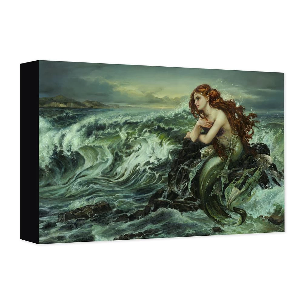 Disney Ariel ''Drawn To The Shore'' Giclée On Canvas By Heather Edwards