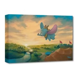 Disney Dumbo ''Flight Over The Big Top'' Giclée On Canvas By Rob Kaz