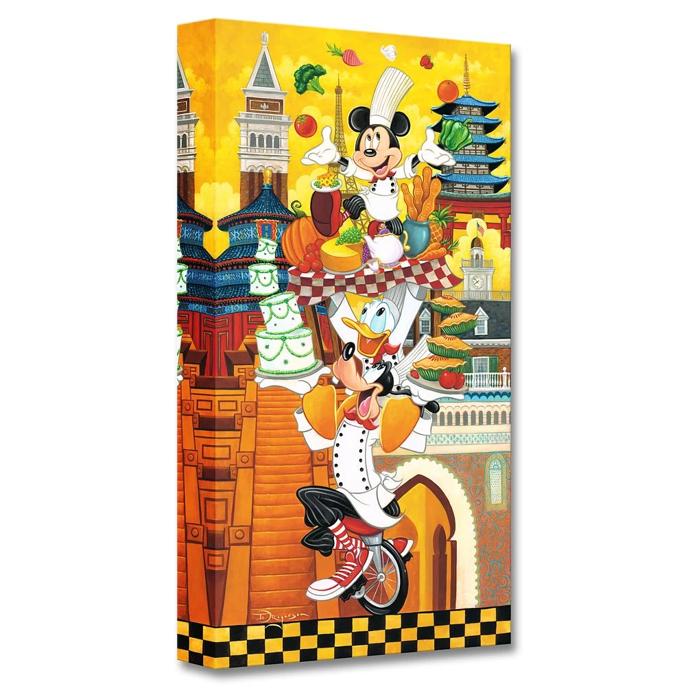 Disney Mickey Mouse And Friends ''A World Of Flavor'' Giclée On Canvas By Tim Rogerson