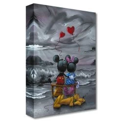 Disney Mickey And Minnie Mouse ''Mickey And Minnie Forever Love'' Giclée On Canvas By Jim Warren – Limited Edition