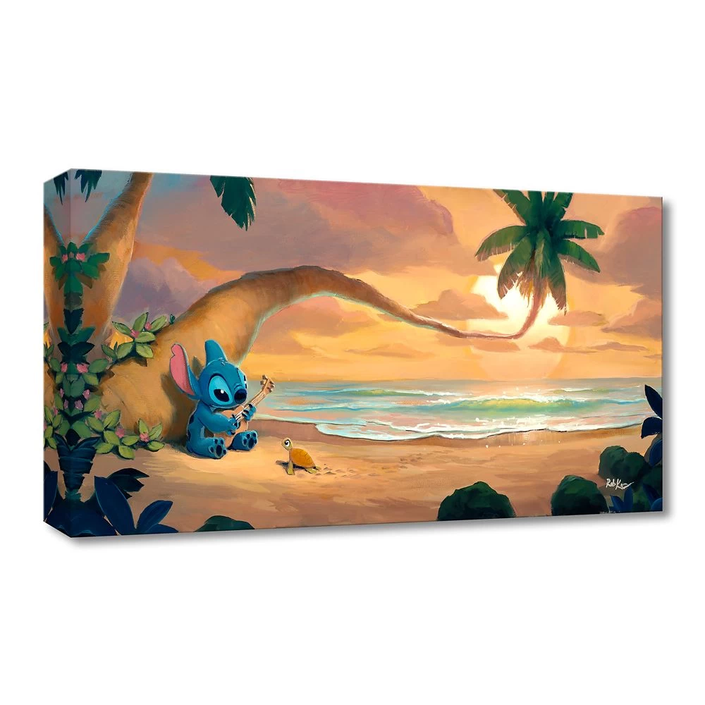 Disney Stitch ''Sunset Serenade'' Canvas Artwork By Rob Kaz – 10'' X 20'' – Limited Edition