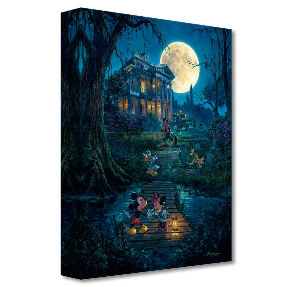 Disney Mickey Mouse At The Haunted Mansion ''A Haunting Moon Rises'' By Rodel Gonzalez Canvas Artwork – Limited Edition - Image 2