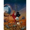 Disney Scrooge McDuck ''Diving In Gold'' By Rodel Gonzalez Canvas Artwork – Limited Edition