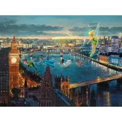 Disney Peter Pan ''Peter Pan In London'' By Rodel Gonzalez Canvas Artwork – Limited Edition