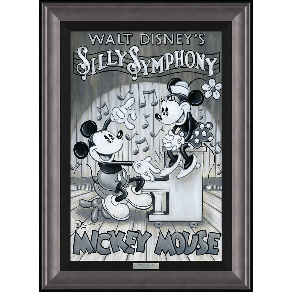 Disney Mickey And Minnie Mouse ''Music By Mickey'' By Tim Rogerson Framed Canvas Artwork – Limited Edition