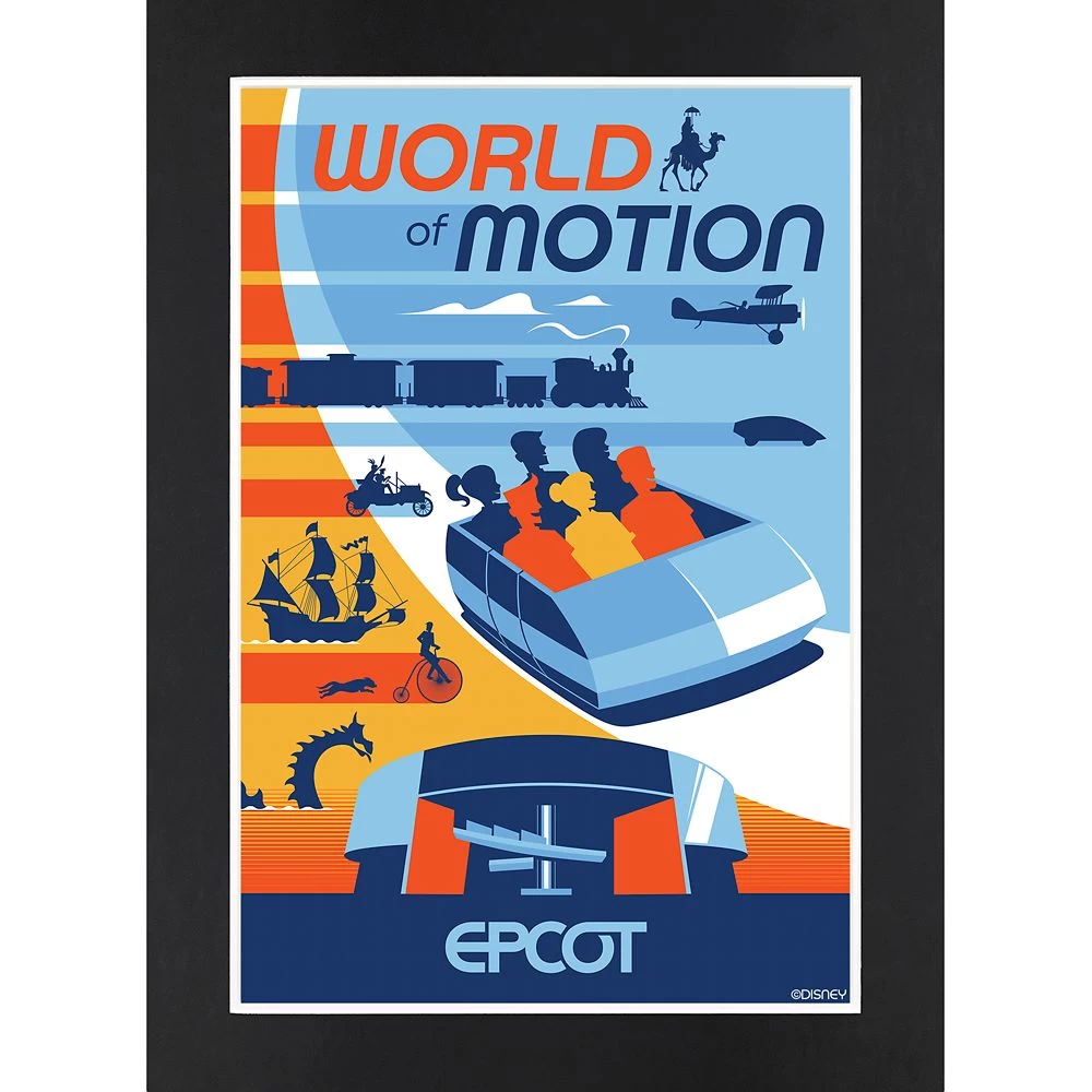 Disney EPCOT World Of Motion Matted Print